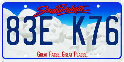 SD license plate 83EK76