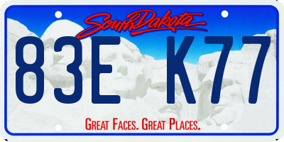 SD license plate 83EK77