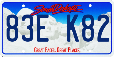 SD license plate 83EK82
