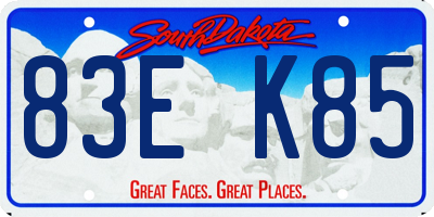 SD license plate 83EK85