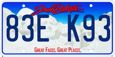 SD license plate 83EK93