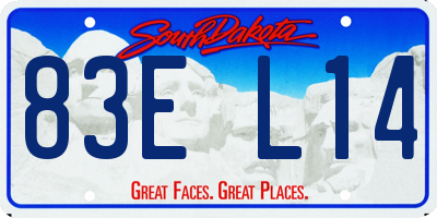 SD license plate 83EL14