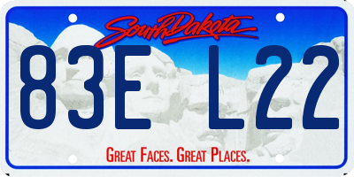 SD license plate 83EL22