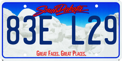 SD license plate 83EL29