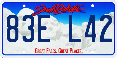 SD license plate 83EL42