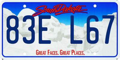 SD license plate 83EL67