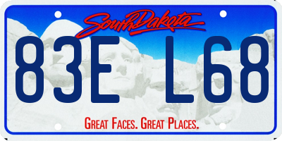 SD license plate 83EL68