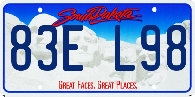 SD license plate 83EL98