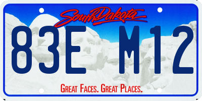SD license plate 83EM12