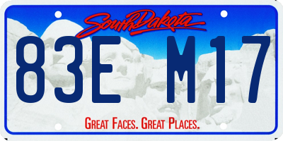 SD license plate 83EM17