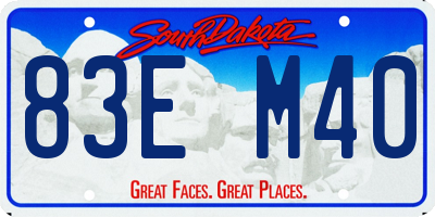 SD license plate 83EM40