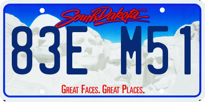 SD license plate 83EM51