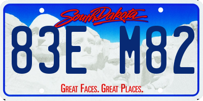 SD license plate 83EM82