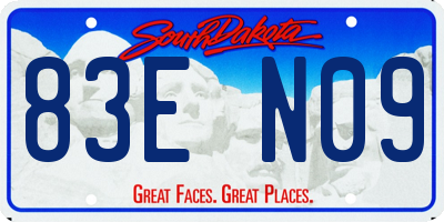 SD license plate 83EN09