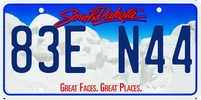 SD license plate 83EN44
