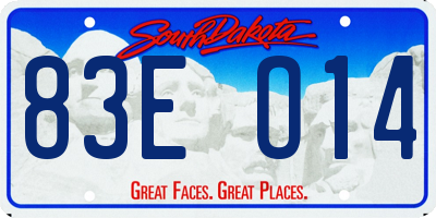 SD license plate 83EO14