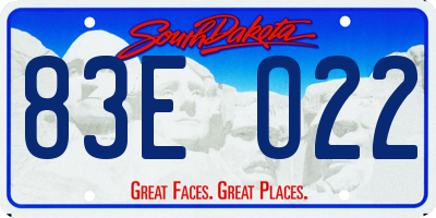 SD license plate 83EO22