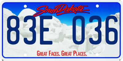 SD license plate 83EO36