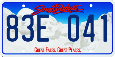SD license plate 83EO41