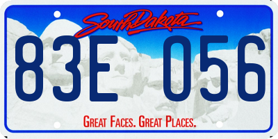 SD license plate 83EO56
