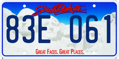 SD license plate 83EO61
