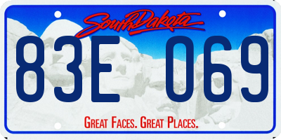 SD license plate 83EO69