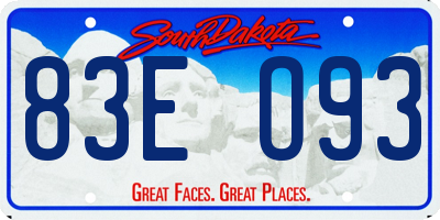 SD license plate 83EO93