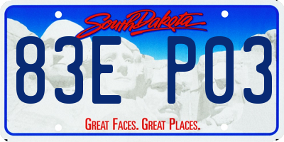 SD license plate 83EP03