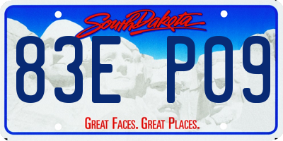 SD license plate 83EP09