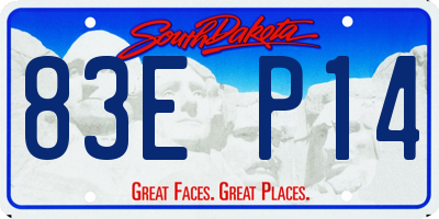 SD license plate 83EP14