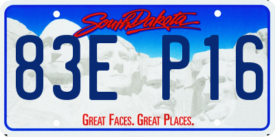 SD license plate 83EP16