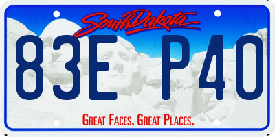 SD license plate 83EP40