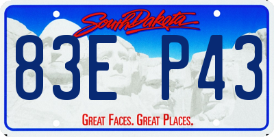 SD license plate 83EP43