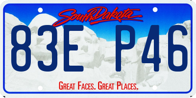 SD license plate 83EP46