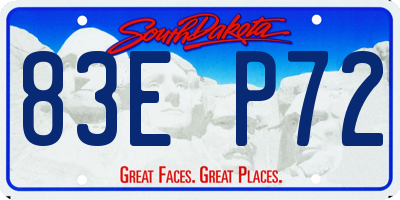 SD license plate 83EP72
