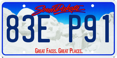 SD license plate 83EP91