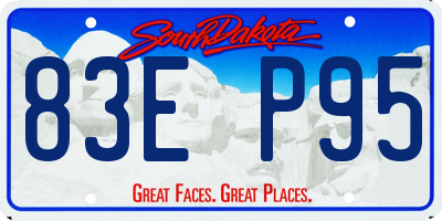 SD license plate 83EP95