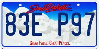 SD license plate 83EP97