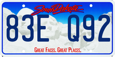 SD license plate 83EQ92