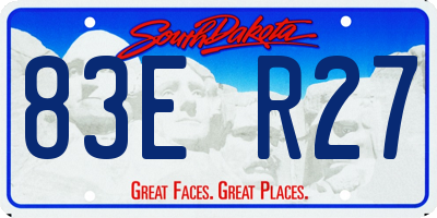 SD license plate 83ER27