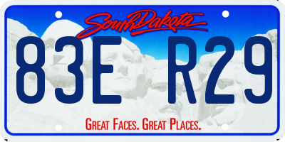 SD license plate 83ER29