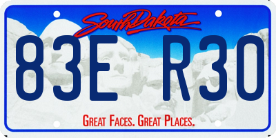 SD license plate 83ER30