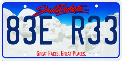 SD license plate 83ER33