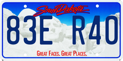 SD license plate 83ER40