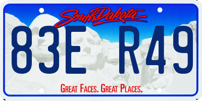 SD license plate 83ER49
