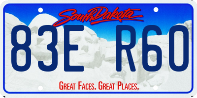 SD license plate 83ER60