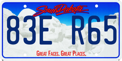SD license plate 83ER65