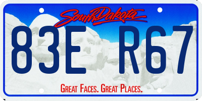 SD license plate 83ER67