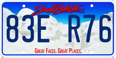 SD license plate 83ER76