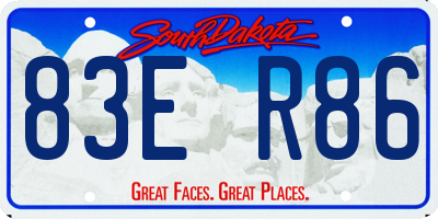 SD license plate 83ER86